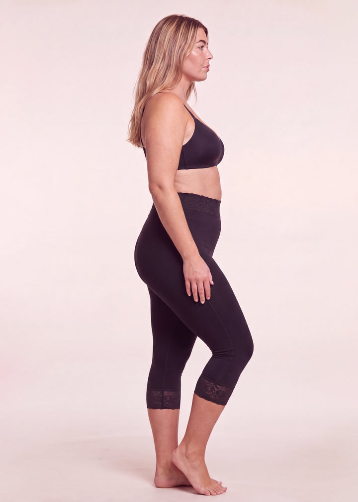Faja Lipedema Compress negra, vista de perfil