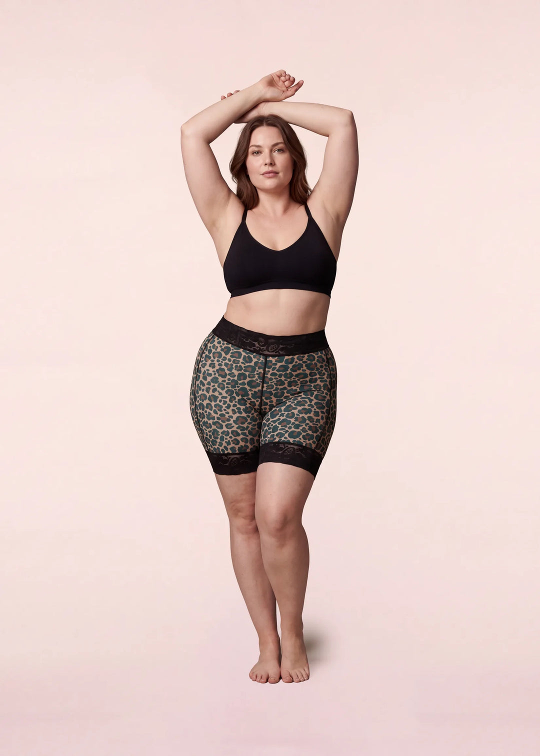 faja corta compresiva animal print cuerpo completo frente Paloma Sahid