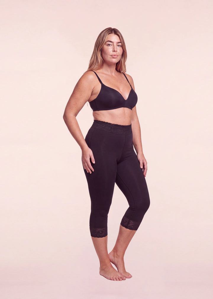 Faja Lipedema Compress negra, vista tres cuartos