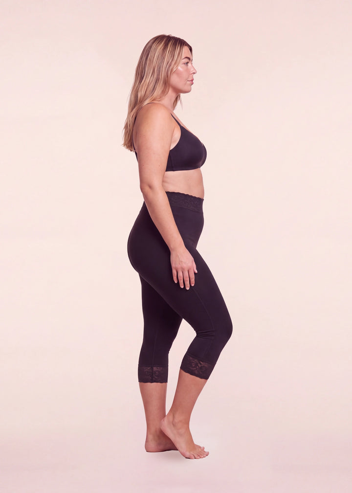Faja Lipedema Compress negra, vista de perfil